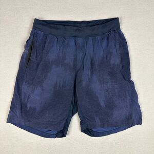 Lululemon Mens Large T.H.E. Linerless Training Short 9" True Navy Multi Athletic